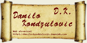 Danilo Kondžulović vizit kartica